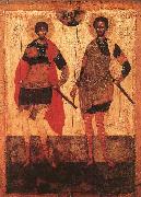 unknow artist Icon of St Theodore Stratilates and St Theodore Tyron oil painting on canvas